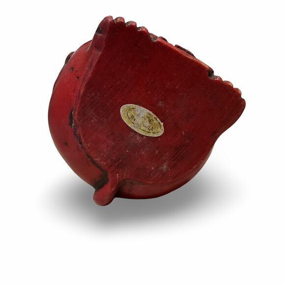 VTG Maneki Neko Red Resin Japanese Tradition 4" Beckoning Lucky Cat Right Hand - Picture 5 of 6